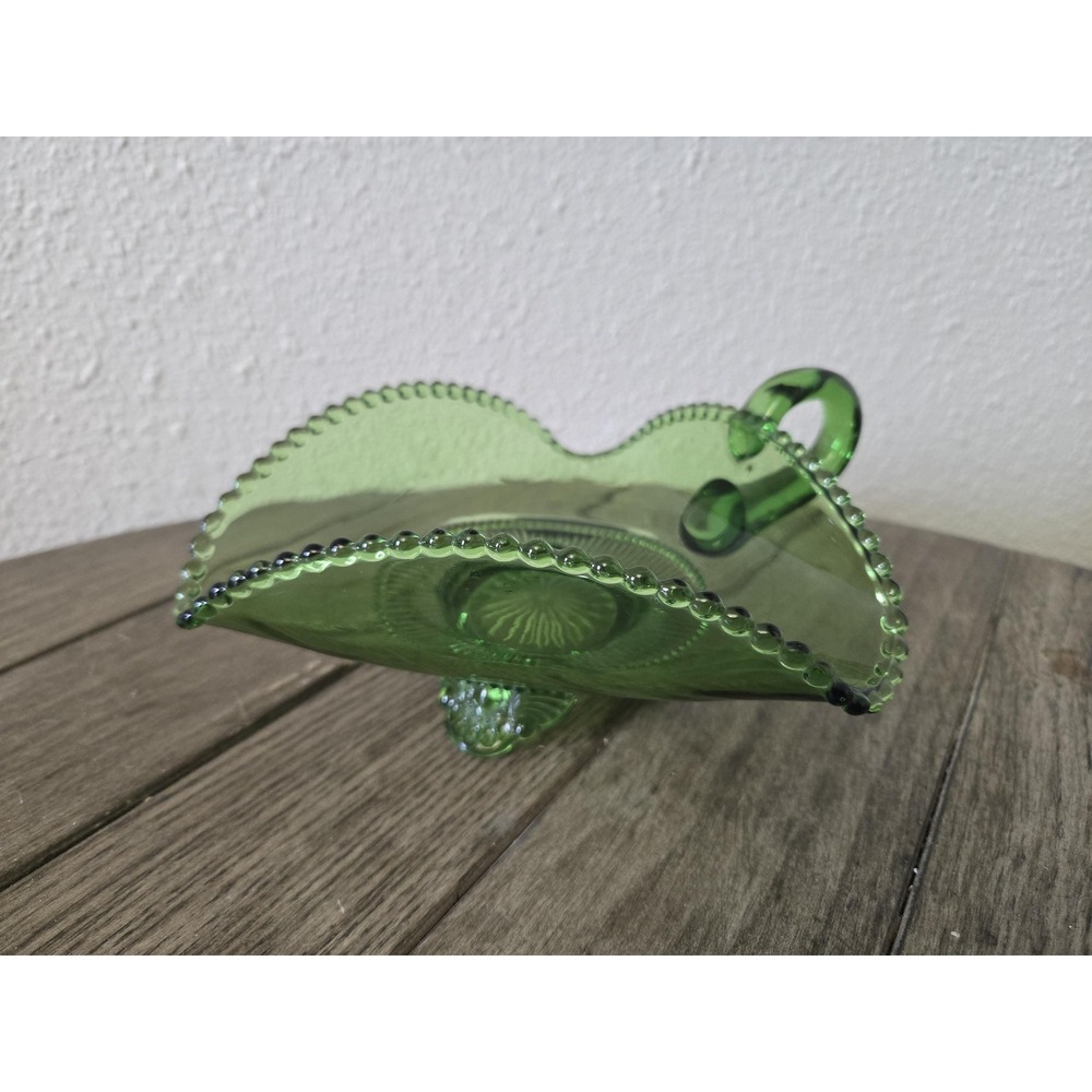 EAPG US Glass Colorado Green Bon Bon Bowl Trinket Candy Dish 7.5" Farmhouse
